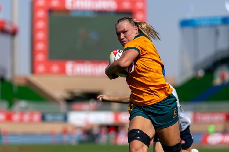 MMaddison Levi continued her fine form as Australia advanced to the semi-finals in Dubai. Photo: World Rugby