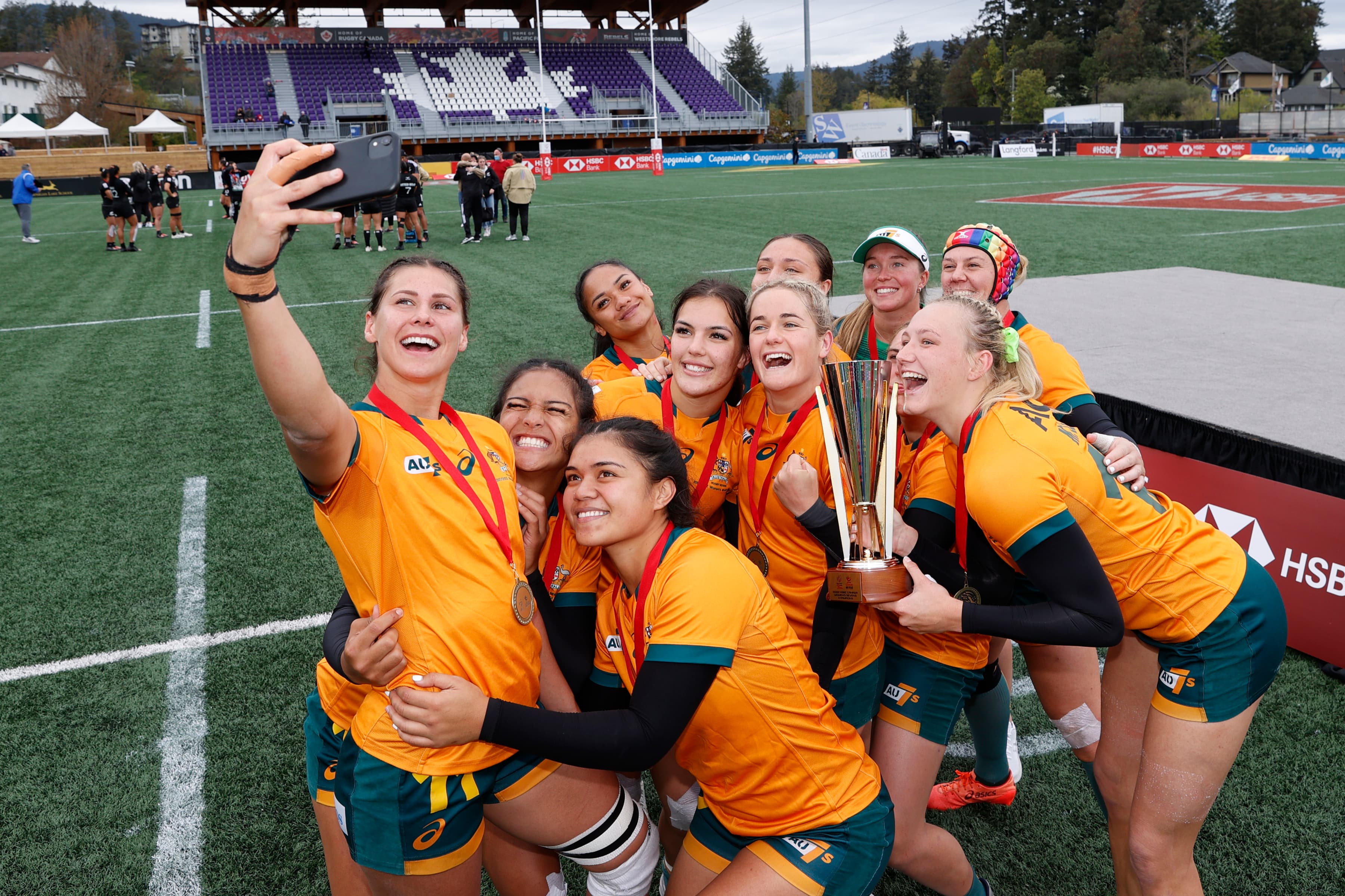 The Australian Women's Sevens have claimed the World Title in Langford | World Rugby 