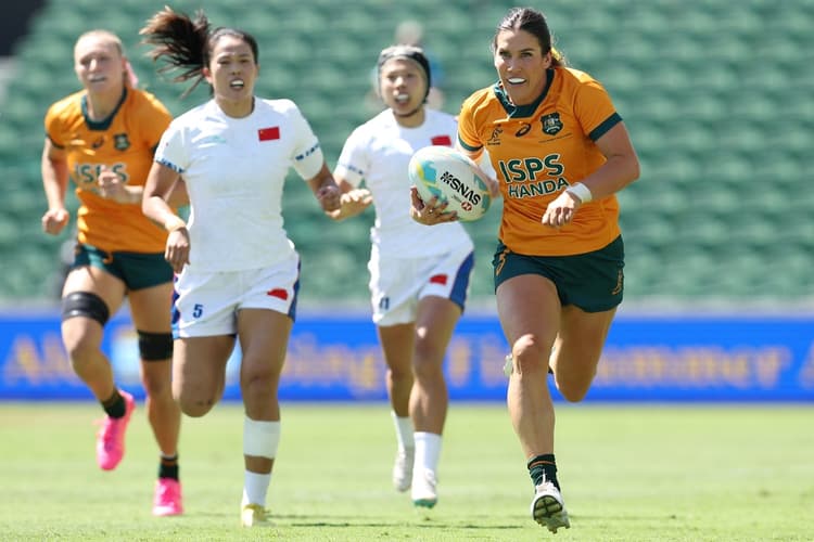 Charlotte Caslick was dominant for Australia in their win over China. Photo: Getty Images