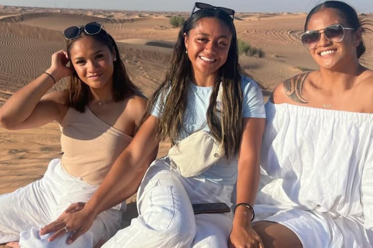 (L to R) Faith Nathan, Kiiahla Berryman-Duff and Sariah Paki have a special family bond on the World Series. Photo: lala.tbcd/IG