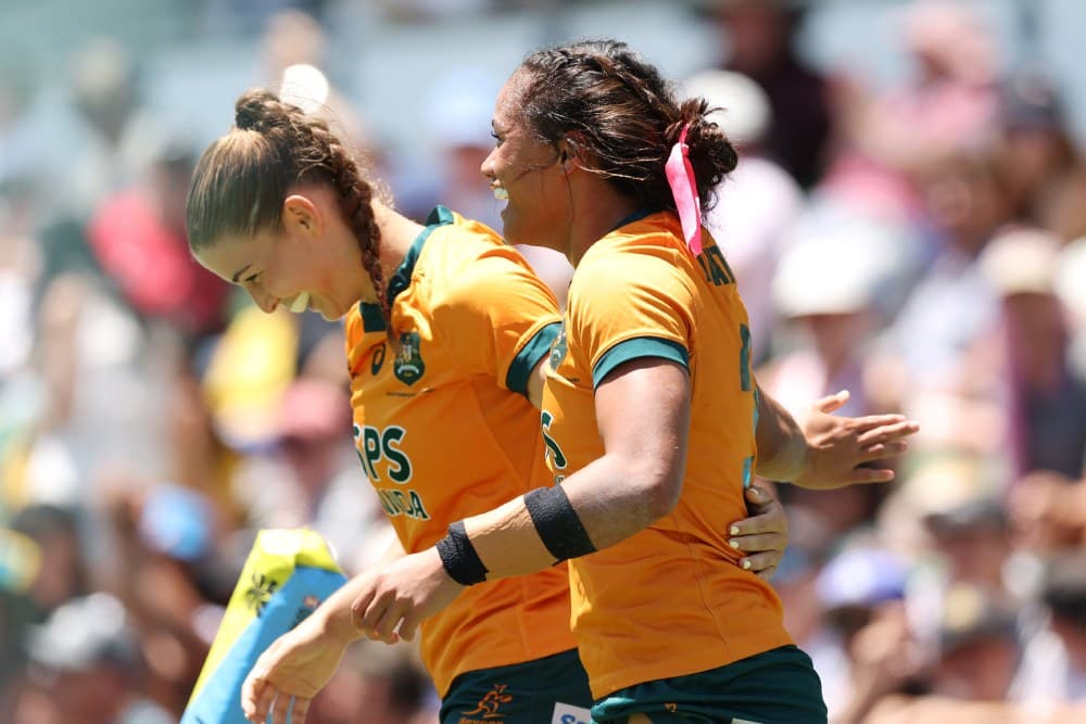 Australia is into the Perth SVNS Final after defeating the USA. Photo: Getty Images