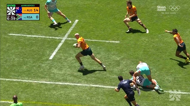 Cape Town SVNS Men's QF: Roache Try vs South Africa