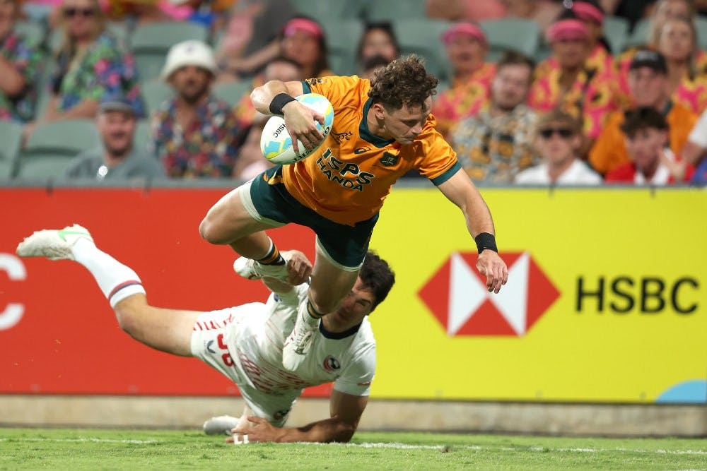 Henry Palmer produced an incredible try to cap off Australia's win over the USA. Photo: Getty Images