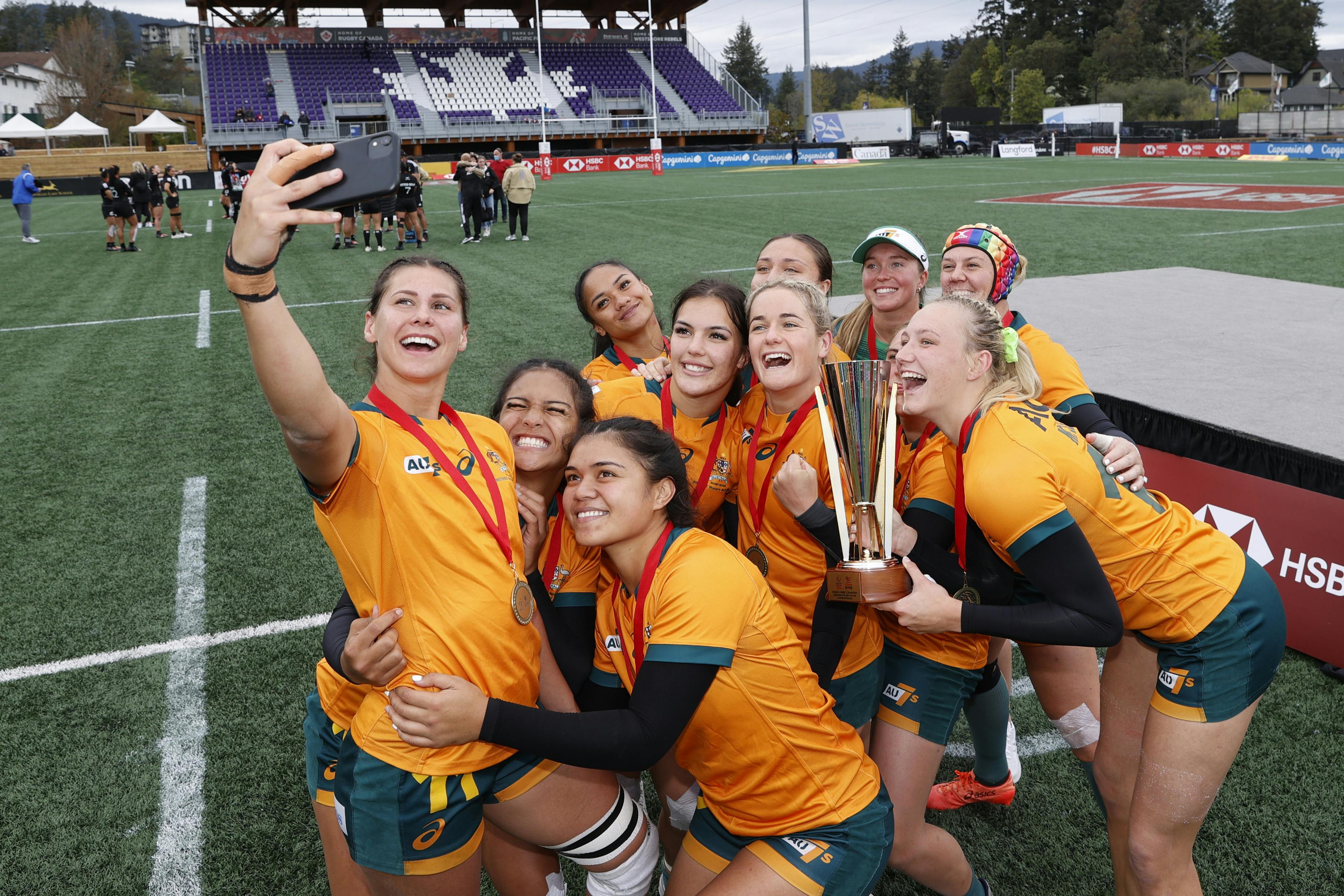 The Australian Women's Sevens have claimed the World Title in Langford | World Rugby 