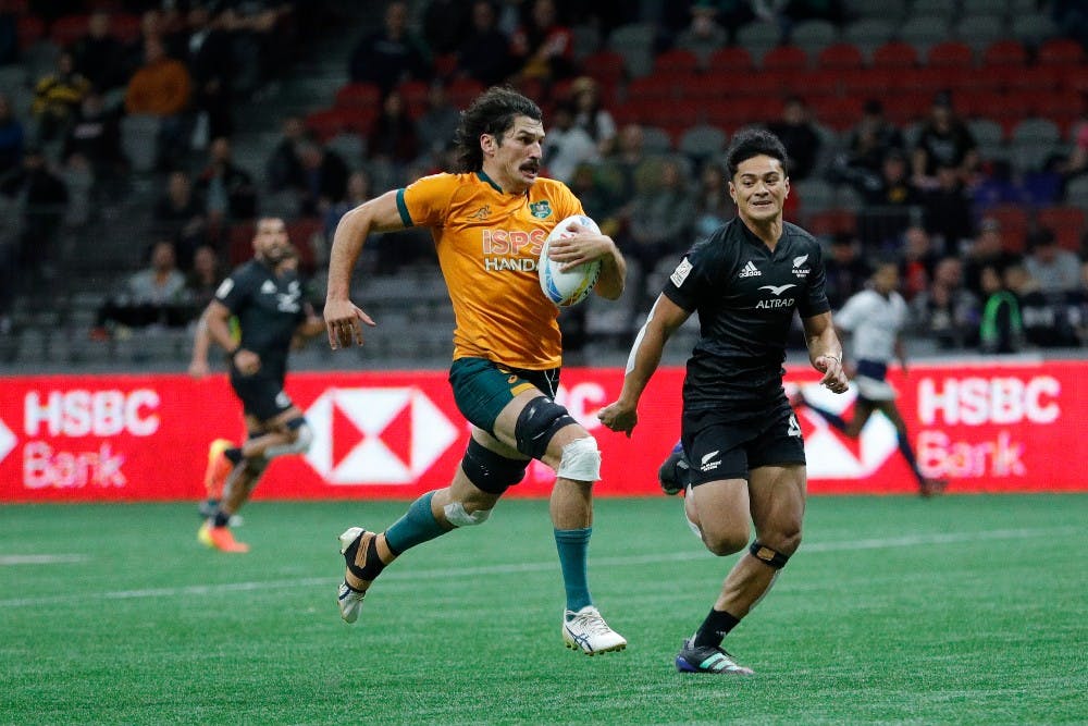 Henry Paterson scored a double as the Aussies advanced to the semis in Vancouver. Photo: World Rugby