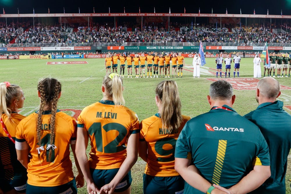 The Sevens sides' focus remains despite an incredible weekend. Photo: World Rugby/Mike Lee.