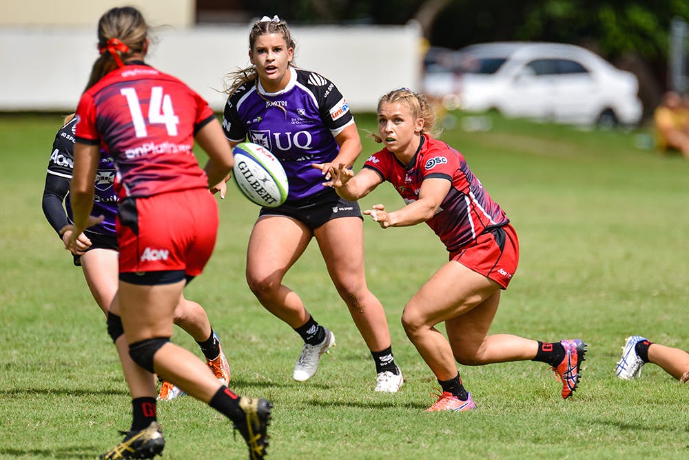 Griffith Uni took the title in Regional Round One of Aon Uni Sevens. Photo: Karen Watson